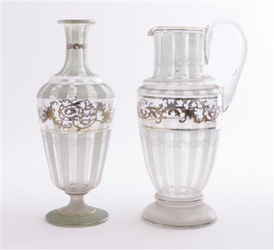 1 Vase, 1 Krug 2. Hälfte 19. Jh. - Arte e antiquariato