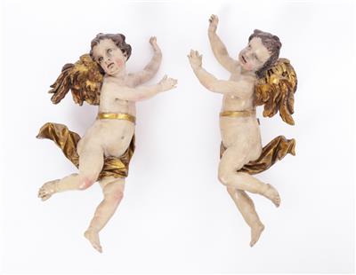 Paar fliegende Engel, nach einem barocken Original aus der Pfarrkirche in Asten bei Linz - Kunst und Antiquitäten