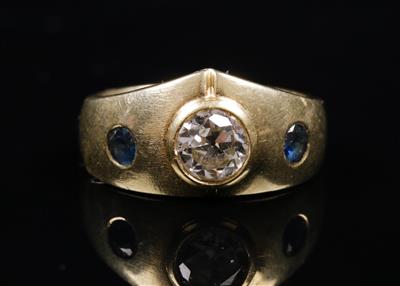 Altschliffbrillant Saphirring ca. 0,80 ct - Jewellery and watches