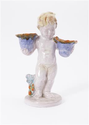 Putto als Kerzenständer, 1. Drittel 20. Jahrhundert - Arte e antiquariato