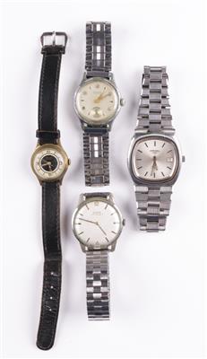 Konvolut von 4 Armbanduhren Doxa, Longines, Junghans, Kienzle - Armband- und Taschenuhren
