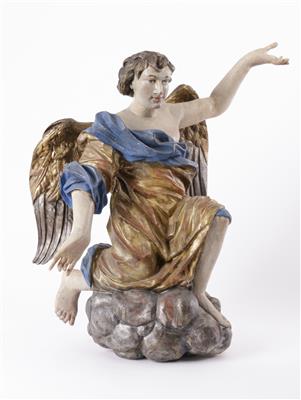 Knieender Engel auf Wolkenbank, Oberösterreichischer Kulturkreis, 18. Jahrhundert - Arte e antiquariato