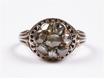 Diamantrautenring zus. ca. 0,80 ct - Jewellery and watches
