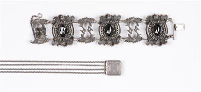 Granattrachtenarmband und Kropfkette, 4-reihig - Jewellery and watches