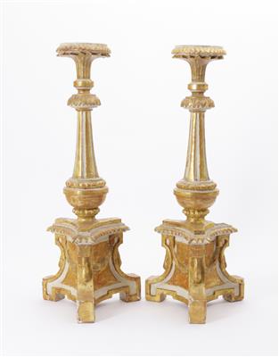 Paar Altarleuchter im Stil des Spätbarock, 19. Jahrhundert - Antiques and art