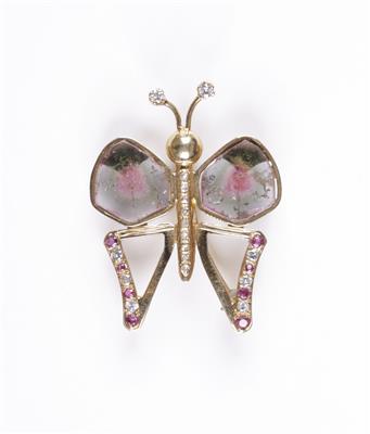 Brillant Diamant Turmalin Schmetterlingsbrosche/ Anhänger - Jewellery and watches