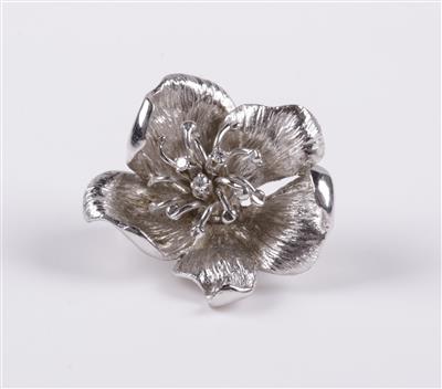 Diamantbrosche in Blütenform - Gioielli e orologi