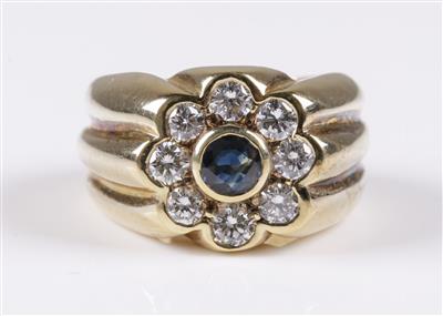 Saphir Brillant Ring zus. ca. 1,70 ct - Jewellery and watches