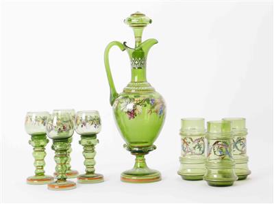 Glasgarniturteile, um 1900 - Antiques and art