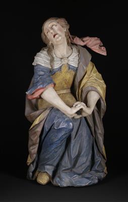 Hl. Magdalena aus einer Kreuzigungsgruppe, - Kunst & Antiquitäten