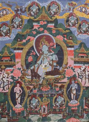 Thanka, wohl Tibet - Kunst & Antiquitäten