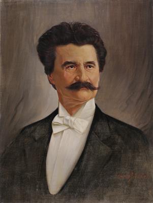 Bildnis des Walzerkönigs Johann Strauss Sohn (Wien 1825-1899) - Dipinti