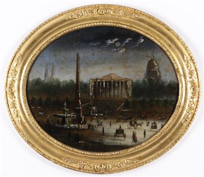 Hinterglasbild "Paris - Place de la Concorde", Ende 19. Jahrhundert - Obrazy