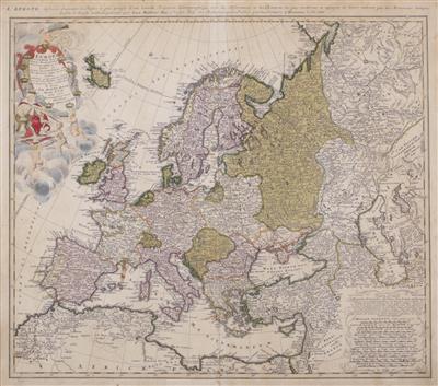 Johann Matthäus Hase, Landkarte von Europa mit Nordafrika und Westrussland, Nürnberg 1743 - Obrazy
