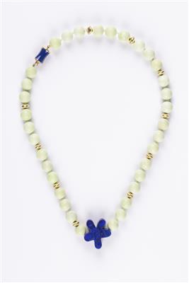 Lapis Lazuli Zitronenchrysopras Halskette - Schmuck und Uhren