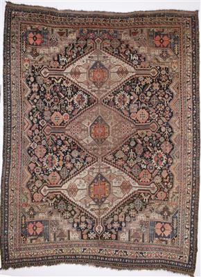 Khamseh Teppich, ca. 283 x 224 cm, Südpersien (Iran), 1. Viertel 20. Jahrhundert - Arte e antiquariato