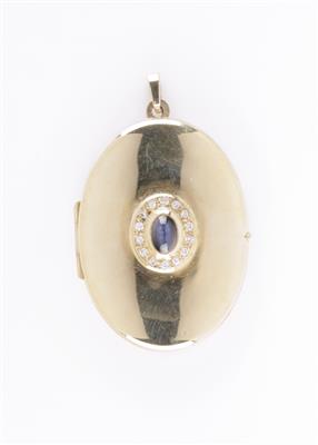 Ovales Brillant Saphir Medaillon - Schmuck und Uhren