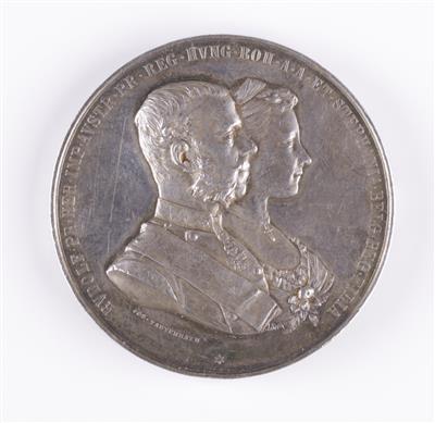 Silbermedaille 1881, Vermählung Kronprinz Rudolf mit Prinzessin Stephanie von Belgien - Jewellery and watches