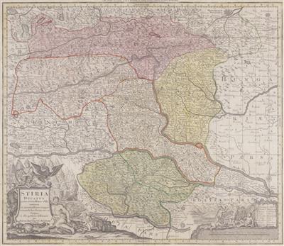 Landkarte der Steiermark, Matthäus Seutter (Augsburg 1678-1757), um 1740 - Obrazy