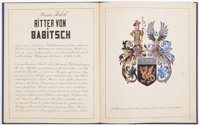 Ritterstandserhebung für Franz Jakob Babitsch (Wien 1811-1887), Präsident des k. k. Landesgerichts in Wien - Umění a starožitnosti