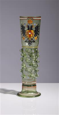 Vase mit k. k. österreichischem Doppeladler, J.  &  L. Lobmeyr, Wien, Anfang 20. Jahrhundert - Umění a starožitnosti