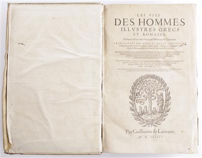 Buch: Les Vies Des Hommes Illustres Grecs er Romains, ..., Frankreich, 1594 - Umění a starožitnosti