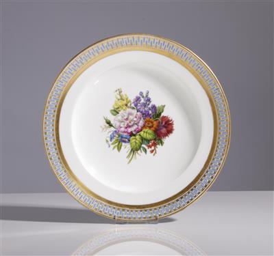 Früher Biedermeier Teller, Kaiserliche Porzellanmanufaktur Wien, um 1815 - Umění a starožitnosti