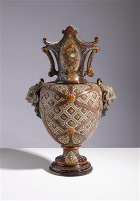 Historismus Vase, Wilhelm Schiller  &  Sohn, Böhmen um 1880 - Kunst & Antiquitäten