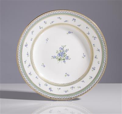 Teller mit Vergißmeinnicht, Kaiserliche Porzellamanufaktur Wien, um 1793 - Antiques and art