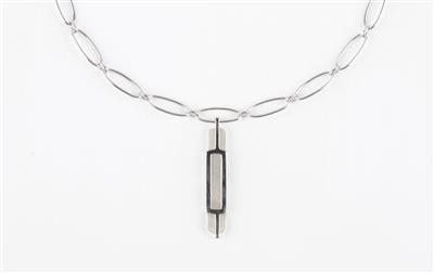 Perlmutt-Brillant Collier zus. ca. 0,10 ct - Jewellery and watches