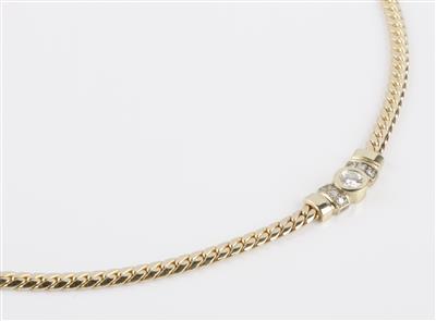 Brillantcollier zus. ca. 0,35 ct - Klenoty a Hodinky