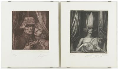 Ernst Fuchs *, zwei Bilder: - Bilder
