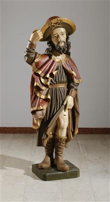 Großer Heiliger Rochus von Montpellier im Barockstil - Schutzpatron gegen die Pest und Seuchen - Arte e antiquariato