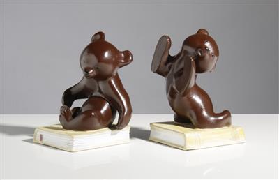 Paar Bären als Buchstützen, Anzengruber Keramik, um 1955 - Arte e antiquariato