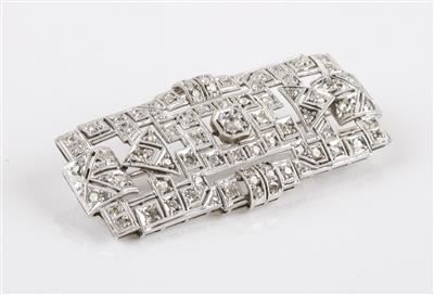 Altschliffbrillant Diamantbrosche im Stile des Art Deco - Schmuck & Uhren