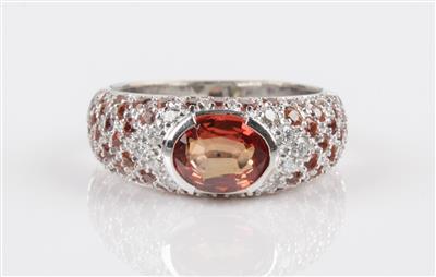 Brillant orangefarbene Saphirering - Jewellery and watches