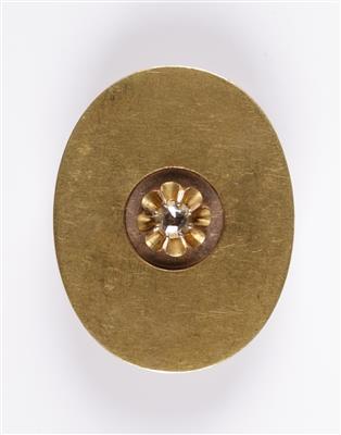 Ovale Diamantrautenbrosche ca. 0,15 ct, um 1900 - Jewellery and watches