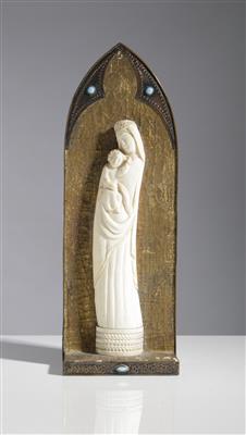 Kleiner Hausaltar - Madonna mit Christuskind, um 1900 - Kunst, Antiquitäten & Weihnachtskrippen