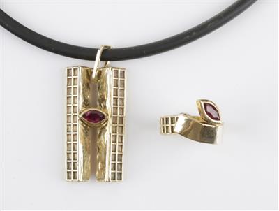 Designer Rubin Schmuckset - Schmuck & Uhren