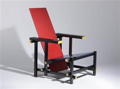 Armlehnsessel, sog. Red-Blue-Chair (Rood Blauwe Stoel), Entwurf Gerrit Rietveld (1888-1964) um 1918 - Antiques and art