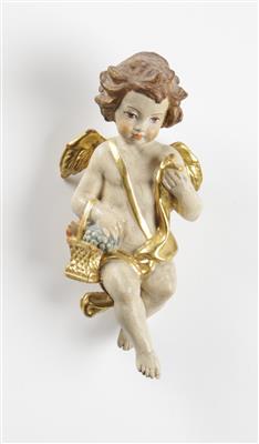 Fliegender Engel mit Früchtekorb im Barockstil, 20. Jahrhundert - Antiques and art