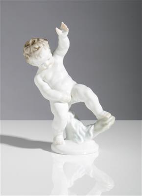 Putto, Entwurf György Nemes um 1920, Porzellanmanufaktur Herend, Ungarn, 2. Hälfte 20. Jahrhundert - Kunst & Antiquitäten