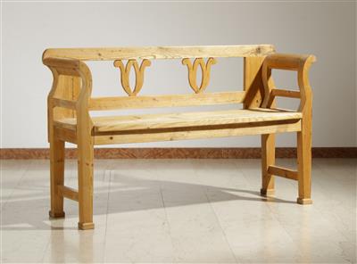 Bäuerliche Sitzbank, Alpenländisch, 19. Jahrhundert - Antiquariato e mobili
