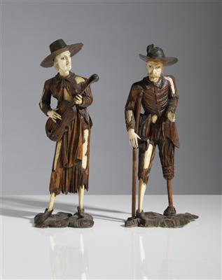 Paar Vagabunden, wohl Gröden, 19. Jahrhundert - Antiquariato e mobili