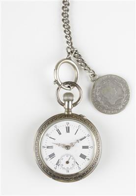 Taschenuhr mit Uhrkette um 1900 - Gioielli e orologi