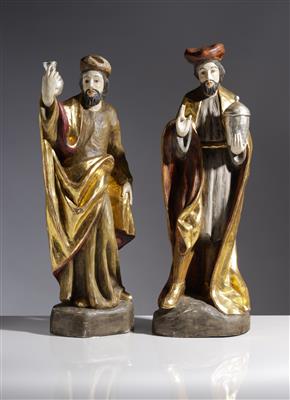 Hll. Kosmas  &  Damian, 2 Skulpturen, 20. Jahrhundert - Kunst & Antiquitäten