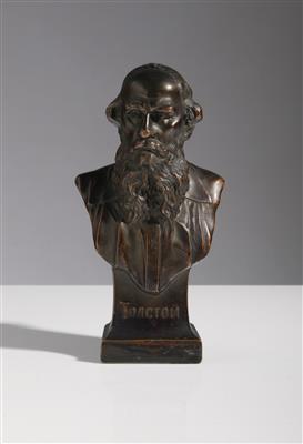 Portraitbüste des russischen Schriftstellers Tolstoi, Russland, 1. Hälfte 20. Jahrhundert - Kunst & Antiquitäten