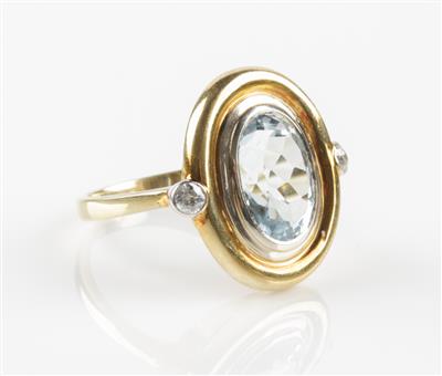 Altschliffbrillant Aquamarinring - Schmuck & Uhren