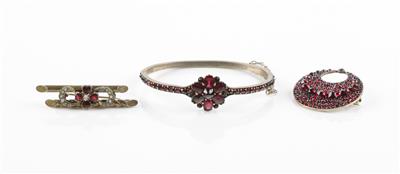 Konvlut Granatschmuck um 1900 - Jewellery and watches