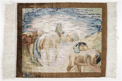 Kayseri Seiden-Bildteppich, ca. 91 (116) x 77 cm, Zentralanatolien (Türkei), 2. Hälfte 20. Jahrhundert - Kunst, Antiquitäten & Teppiche